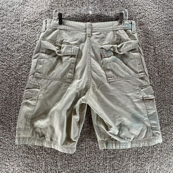 Vintage Levis Shorts Adult 34 Tan Cargo Pockets 2004 Cotton Casual Y2K Logo Mens - Picture 7 of 12